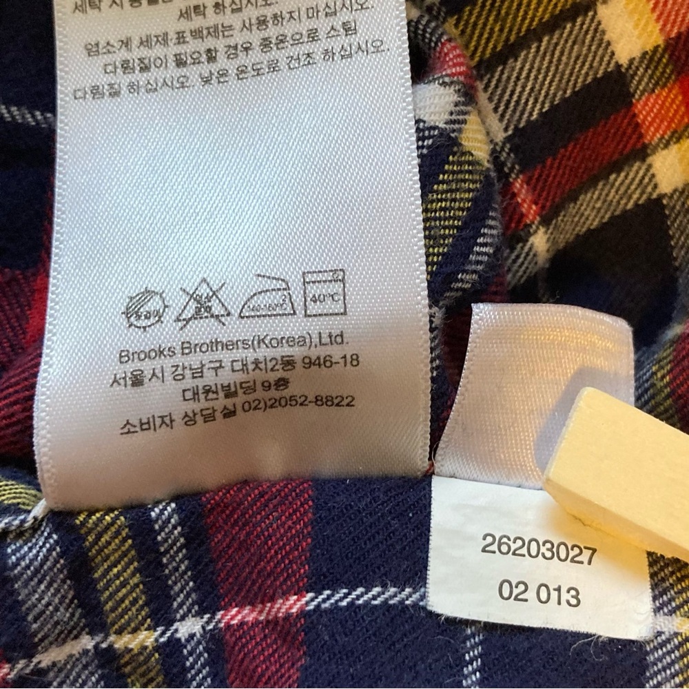 Brooks Brothers 100% Cotton Men's Button Down Blue & Red Plaid Flannel Shirt - Picture 7 of 12